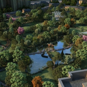 现代公园景观3D模型下载